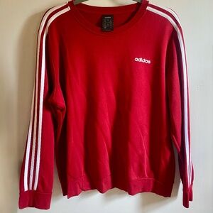 Women's XL Adidas 3 Stripe Fleece Crewneck Sweatshirt